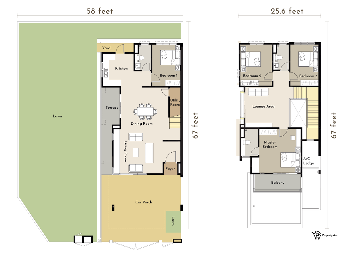 Semi-Detached Floor Plan