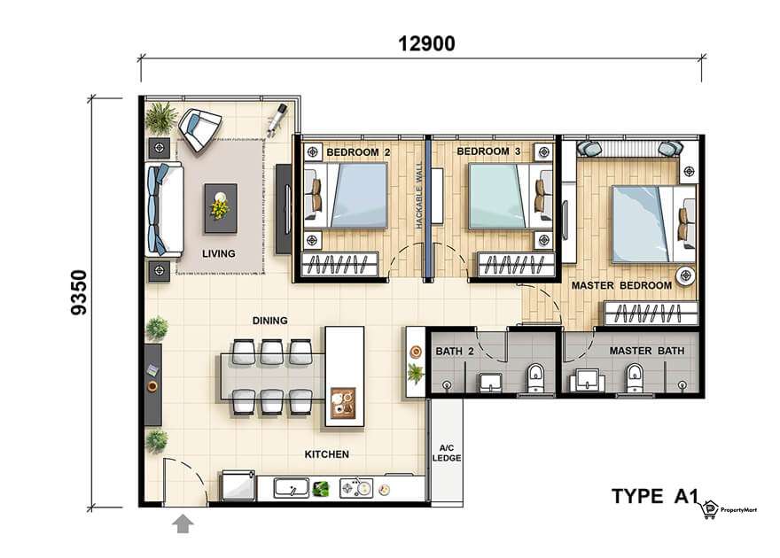 Type A1 Floor Plan